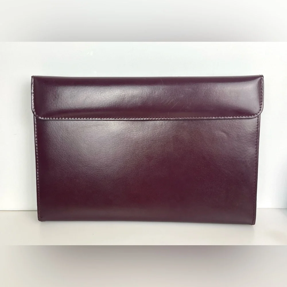 VTG Design A Day Planner Leather Brown Snap LARGE Size 14.5”Lx8.5”W